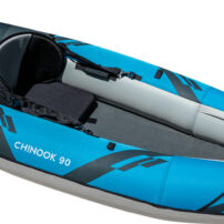 AQUAGLIDE Chinook 90 Inflatable 9' Foot Kayak Kit Packable Includes Pump  for Adults Family Friendly 1 Person Single Rider Blow Up for Recreational